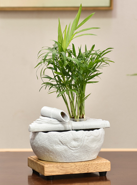 新中式陶瓷流水喷l泉摆件创意办公室客厅桌面装饰茶室招财循环水