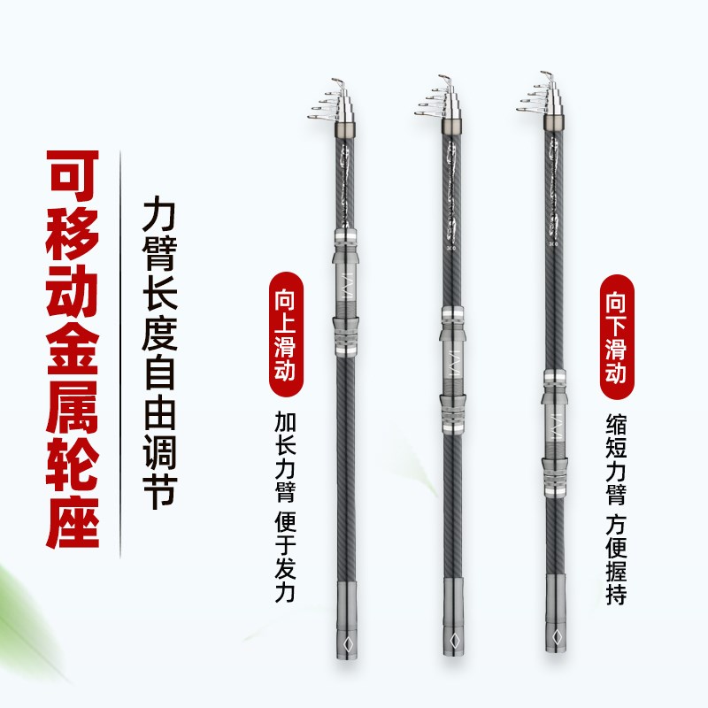 海竿超硬远投竿移动轮座海杆大物竿抛竿甩杆鲢鳙杆海钓杆套装鱼竿