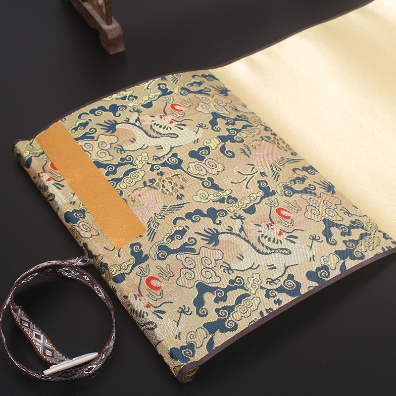 全绢布空白宣纸卷轴香樟v木盒装宣纸手卷仿乾隆绢纸空白手卷