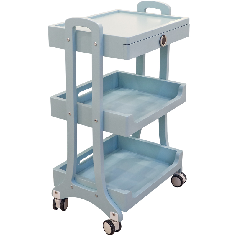 优质美容院小推i车实木美甲美发纹绣皮肤管理工具车三层带抽屉置