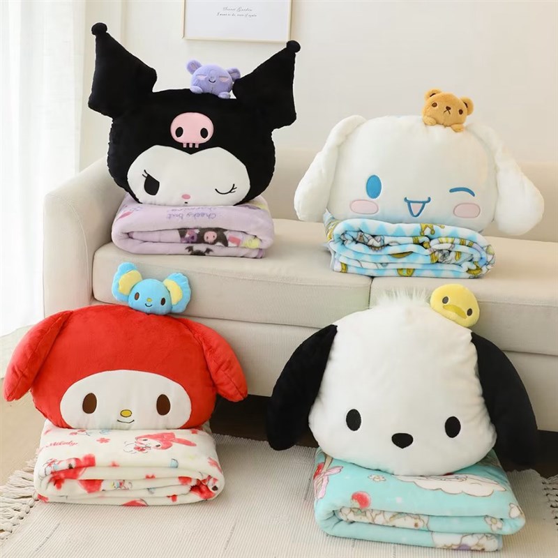 小恶魔兔a子小狗抱枕被子两用折叠午睡枕头毯子二合一沙发汽车靠