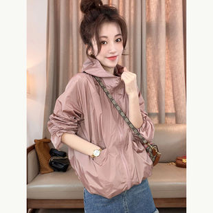 开衫防晒衣女款夏季2025新款薄款时尚防晒服连帽冲锋衣休闲外套潮
