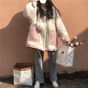 2024年新款冬季两面穿棉服翻领外套女学生韩版学院风加厚棉衣潮