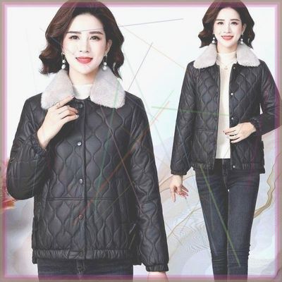 不裂皮免洗羽绒棉服女短款皮衣冬季新款时尚洋气减龄百搭加厚外套