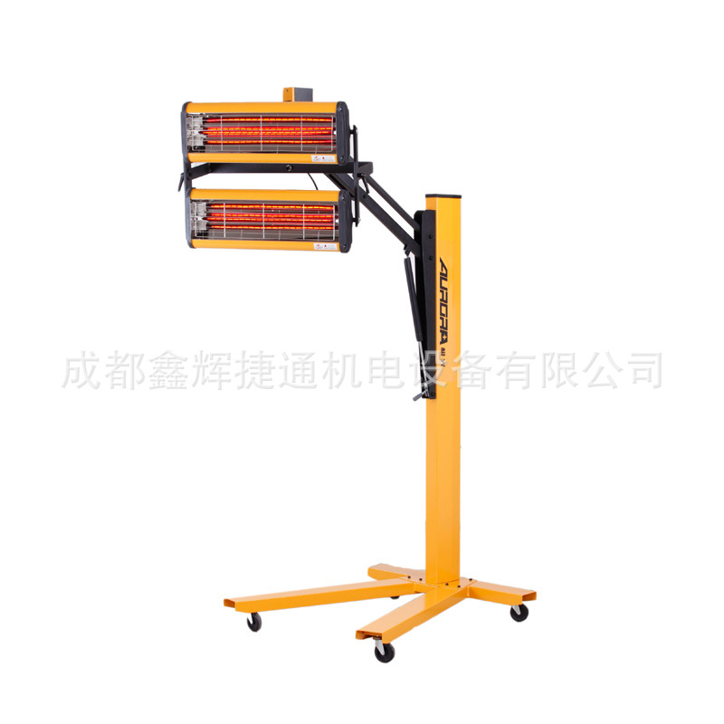 微电脑版两管短波红外线烤漆灯汽车烘烤机移动式2管烤灯AU-602B