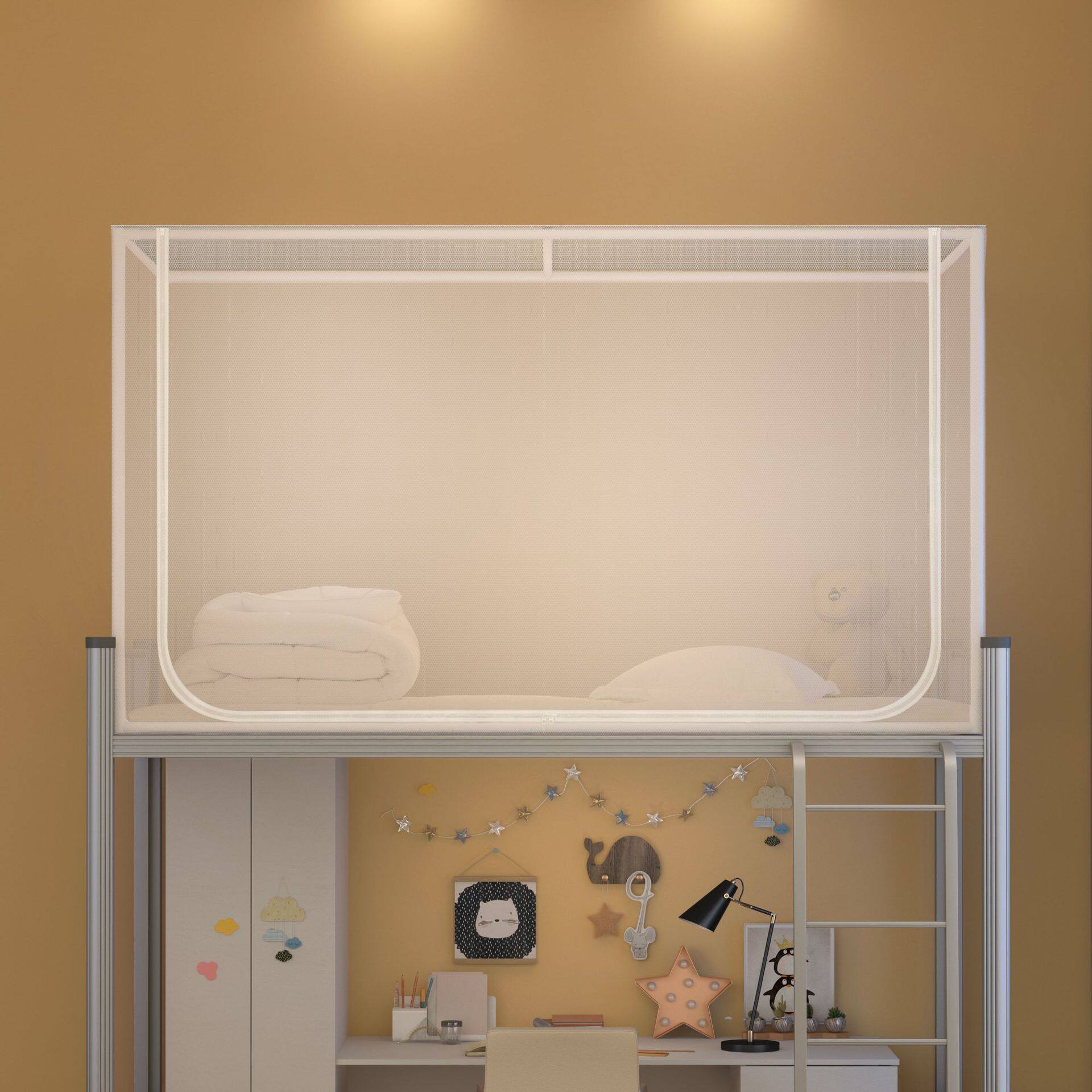 a类寝室大学生宿舍蚊帐床帘遮光防尘顶蚊帐学生上下铺0.9米床蚊帐