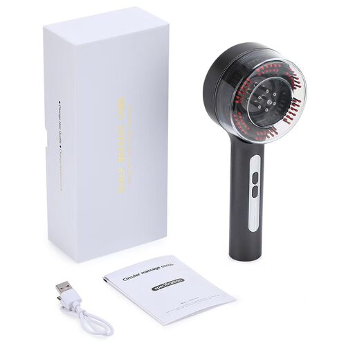电动按摩梳头皮上药器滚珠导液精油导入按摩抓揉养发梳头部按摩器