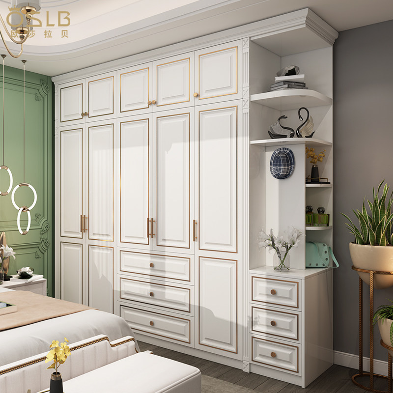 欧式衣柜小户型简约家用卧室轻奢平开门实木六门整体组合衣柜定制,住宅家具,独立衣柜,淘宝优惠券,粉丝福利购,淘宝优惠卷