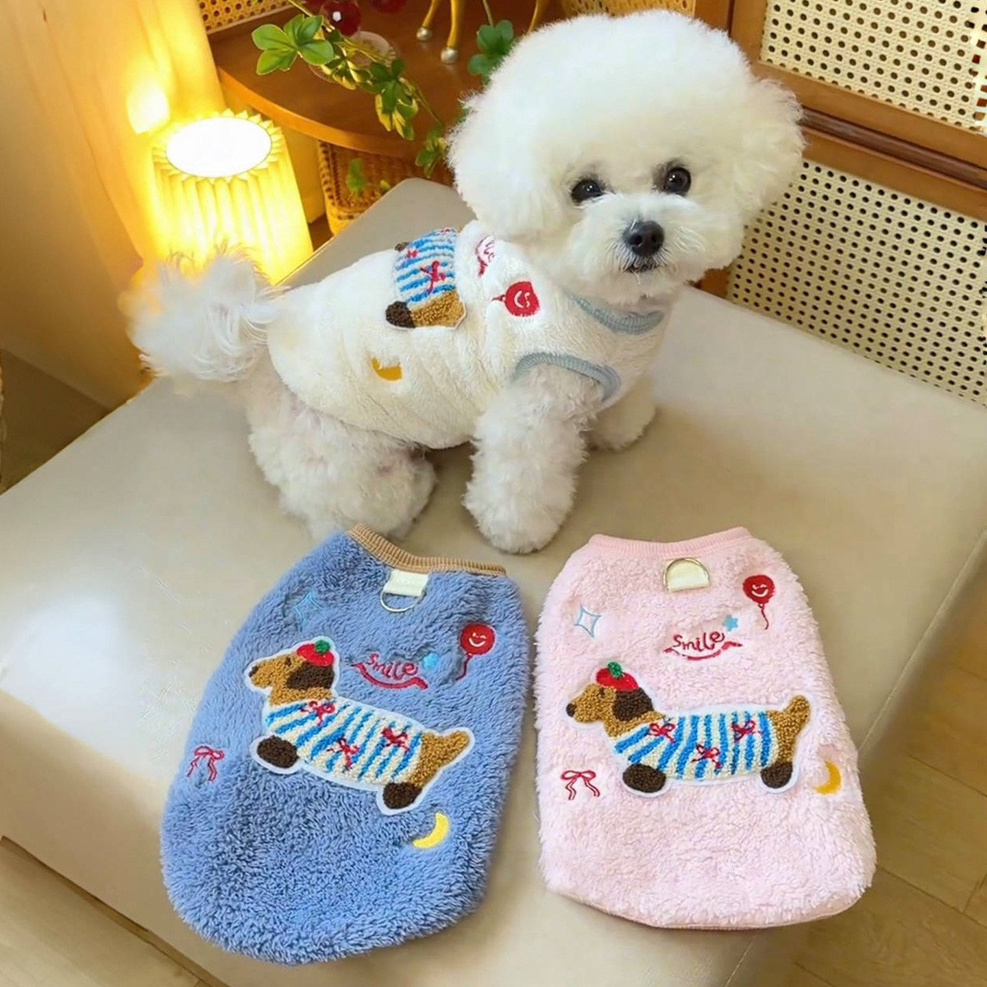 狗狗衣服冬装腊肠狗卡通背心保暖幼犬宠物猫咪雪纳瑞加绒加厚马甲