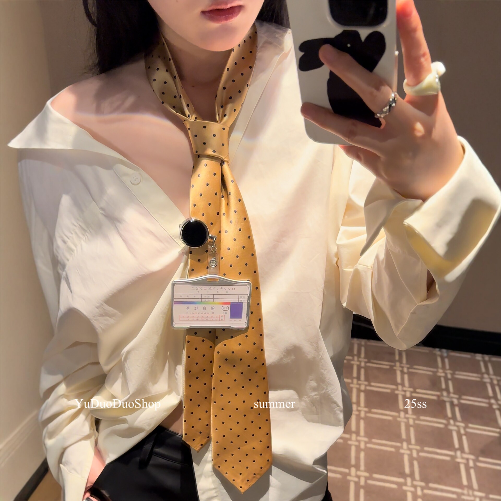 条纹领带女款配饰学院风领巾辣妹图片
