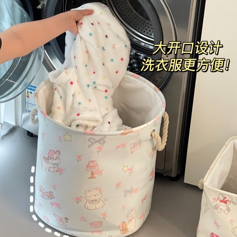 布艺脏衣篓家用浴室可折叠洗衣篮脏衣服收纳桶可爱印花脏衣篮