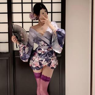 东京少女 房事qnny 性感深V花间二次元 开襟日系和服制服家居服套装
