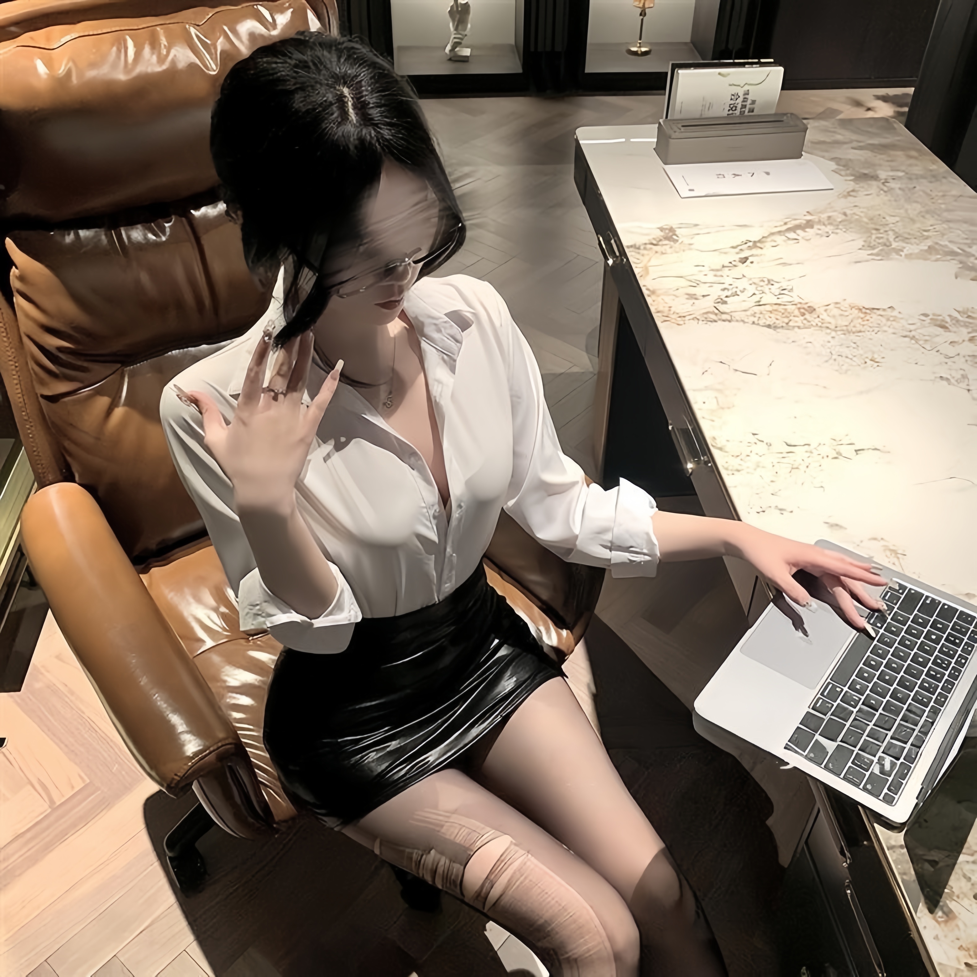 今夜加班*性感秘书制服清纯高冷御姐衬衣套装ol职业角色扮演qqny