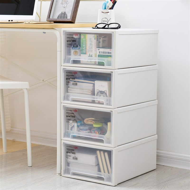 抽屉式收纳箱组合式抽屉柜收纳柜子储物箱衣柜收T纳盒特大号3个