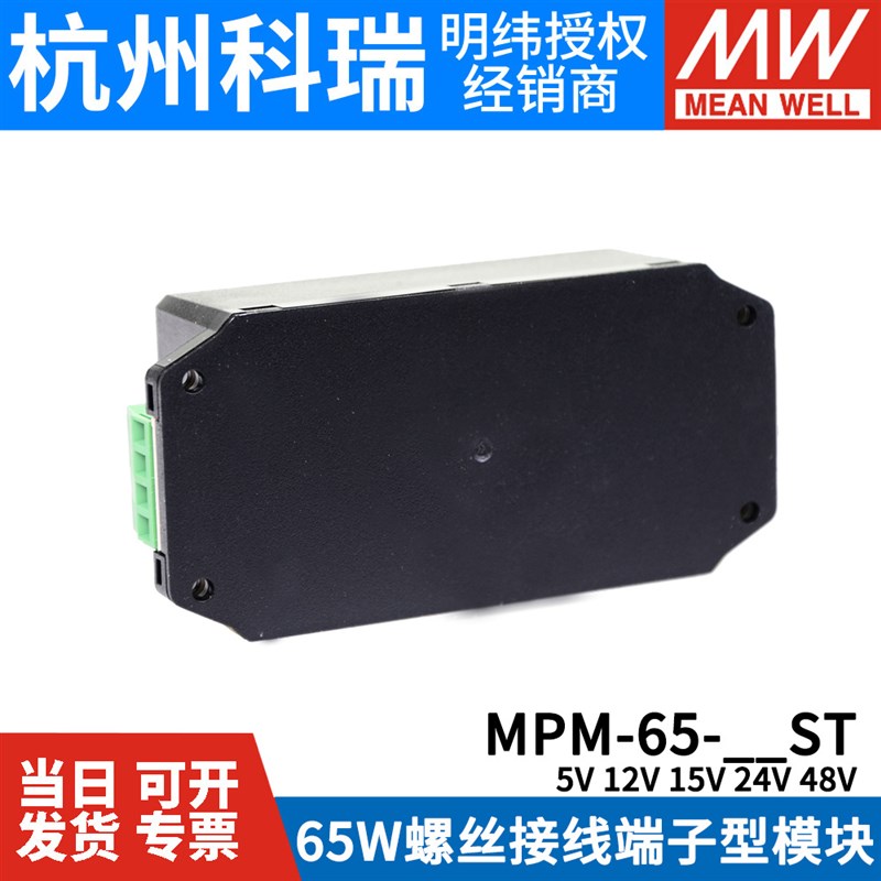 明纬MPM-65-ST开关电源6t5W5/12/15/24/48V级接线端子型模块
