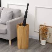 中式 简约雨伞桶家用实木雨伞架办公放伞筒创意几何高端雨伞收纳层