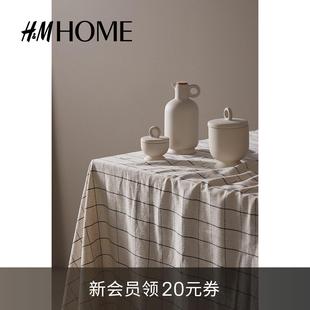 HMHOME家居用品桌布北欧简约印花棉麻梭织大尺寸餐桌布0882403