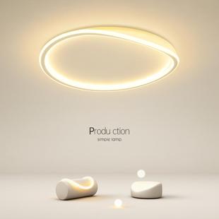 燈具 光圓形簡約現代臥室燈led吸頂燈客廳主燈餐廳房間2024新款