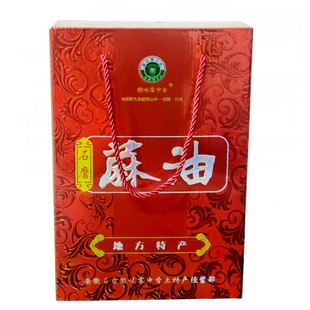 安徽食用油小磨麻油青阳县杨田镇石磨黑芝麻油380ml*2瓶 礼盒装