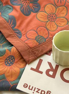 2025新款盖0wsT56as2长绒棉6细s纱三层毯毛巾被透气柔软