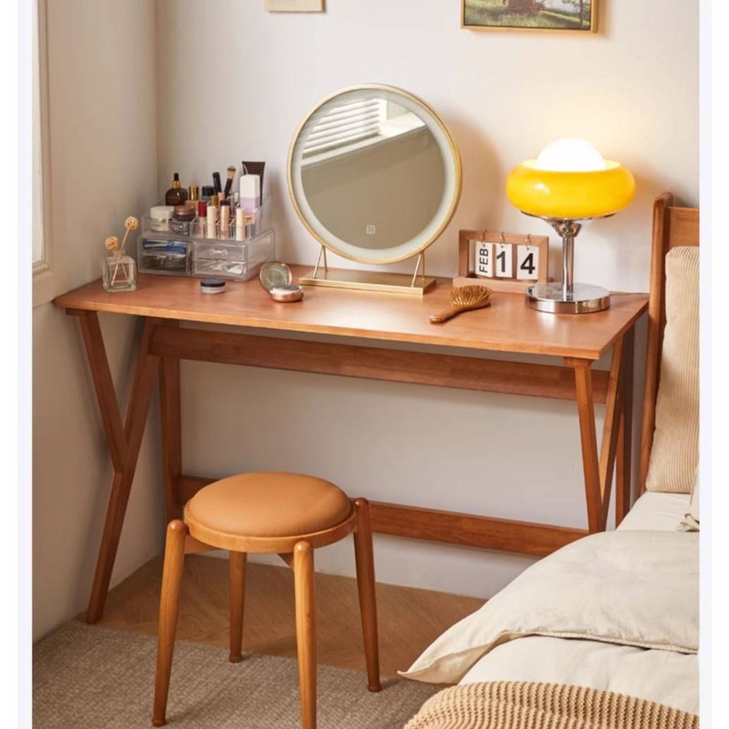 家逸实木学习桌简约电脑桌简易书桌写字工作台现代办公桌梳妆台桌