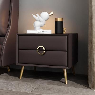 简意床头柜小巧置物轻奢风格实木软包床极收纳柜卧室8V多色式边柜