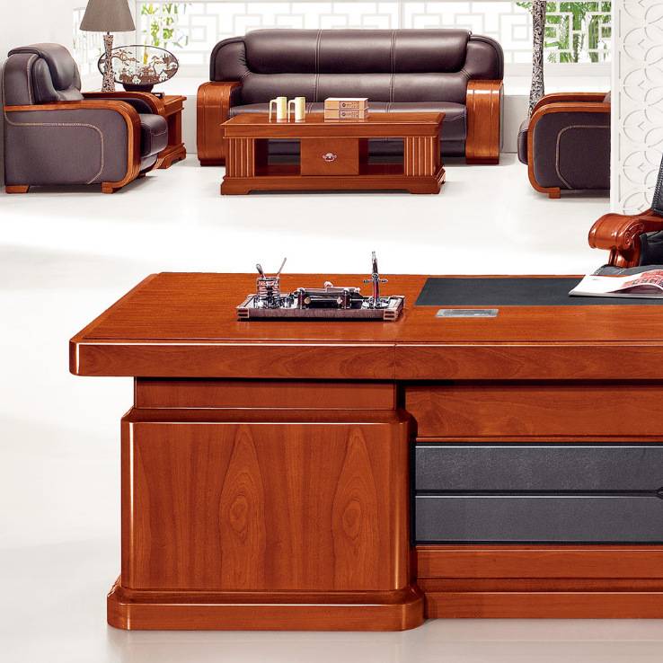 广西办公家具老板桌烤漆大班台总裁桌电脑桌中式高档电脑桌椅组合