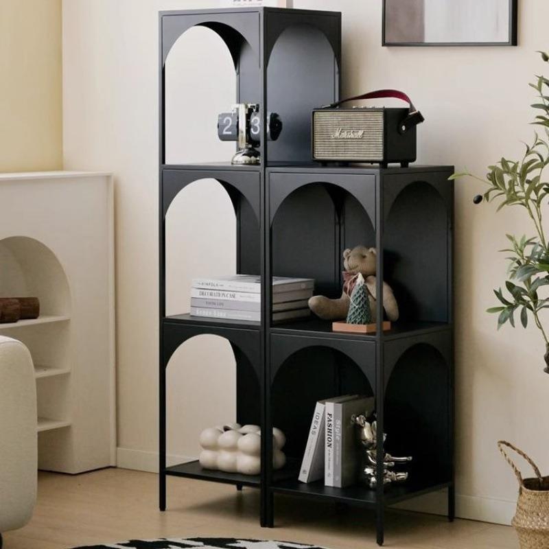 奶油风OIF创意铁艺客厅展落置物书架角落书地柜杂物收纳架陈列架