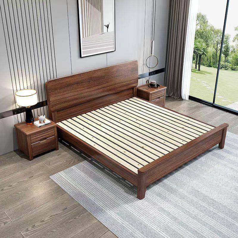 黑胡桃木胡桃木实木1.LC-16#8米保主卧床双人床现代1.5米1床.2m轻