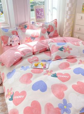 四季亲肤棉床上单四套加厚上磨毛被套床宿舍TnsP8xYx床件三件套床