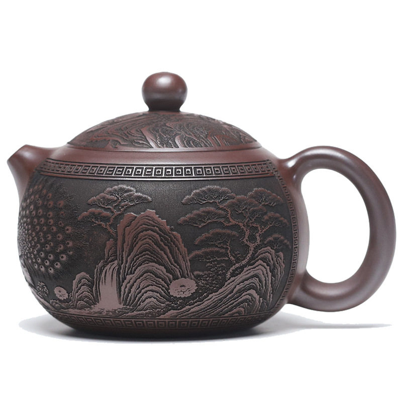 宜兴手工原矿石红紫砂壶 松间西施泡茶壶670毫升大容量茶具