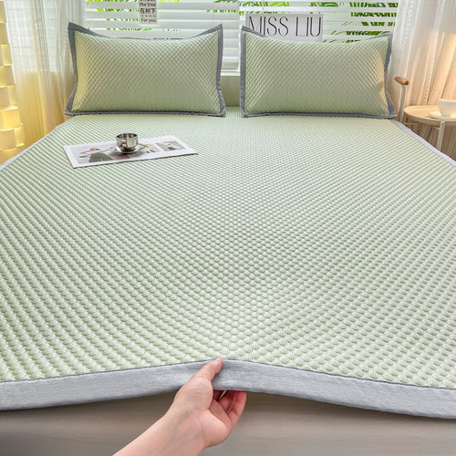 A类冰豆豆凉席三件套可折叠床笠款冰丝席学生宿舍床单款软席子