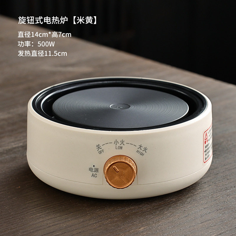 围炉煮茶室内家用电陶炉煮茶花茶茶具套装玻璃茶壶煮茶器手绘设计