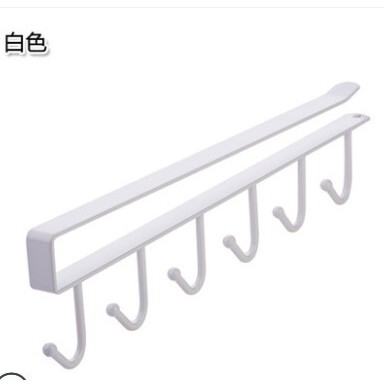 厨房铁艺无痕免钉挂钩橱柜收纳挂架多功能衣柜排钩门后整理架门上