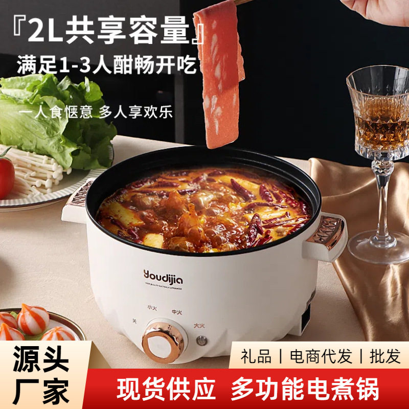 电火锅多功能家用电蒸锅宿舍小电锅电炒菜炒锅电煮锅大容量防干烧