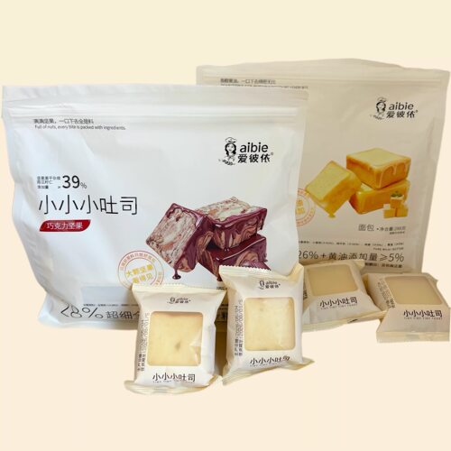 爱彼依小小小吐司巧克力坚果夹心饼干面包干营养早餐休闲零食小吃