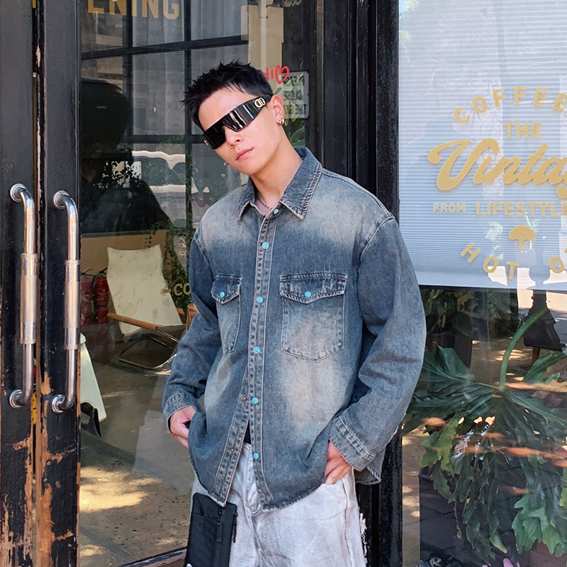 巴黎风格美式复古水洗牛仔外套