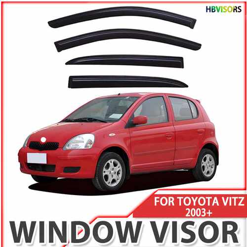 适用于2003+TOYOTA VITZ威姿晴雨挡雨眉遮雨档黑武士Window visor