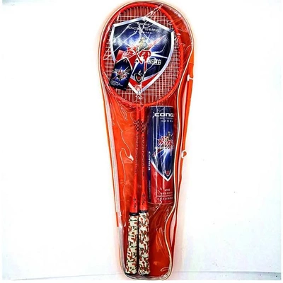 战甲连体羽毛球拍 套装带球加重铁合金一体初学者羽毛球拍配6只装