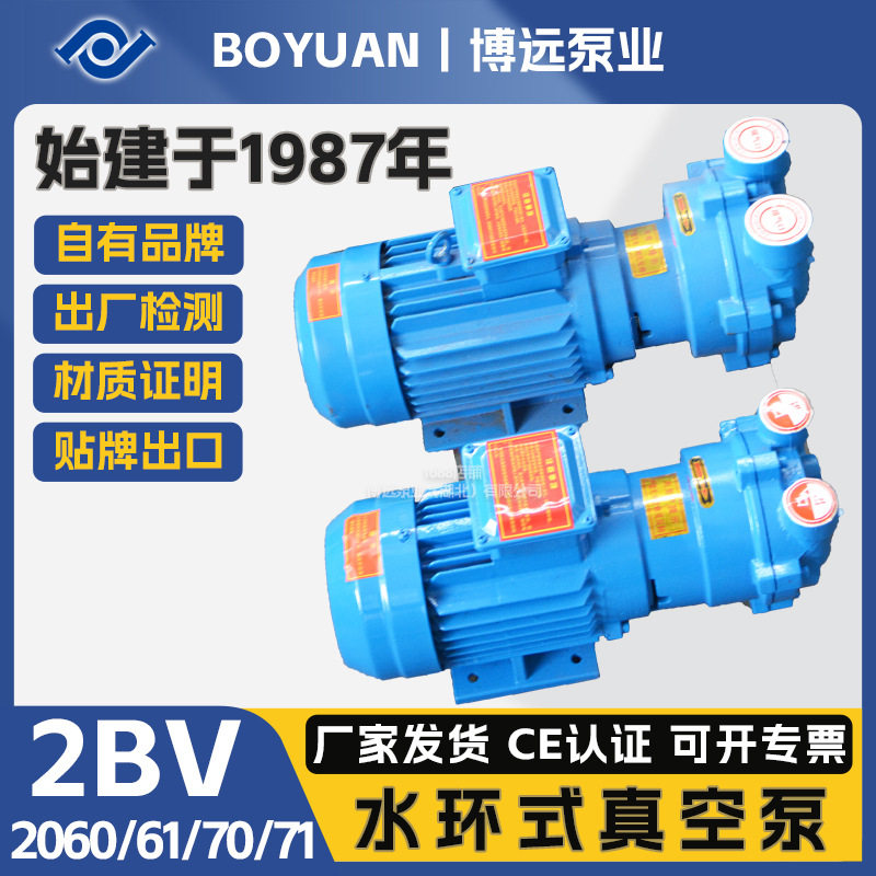 博远泵业2BV水环真空泵2060/61/70/71耐腐防漏机封工业真空液环泵