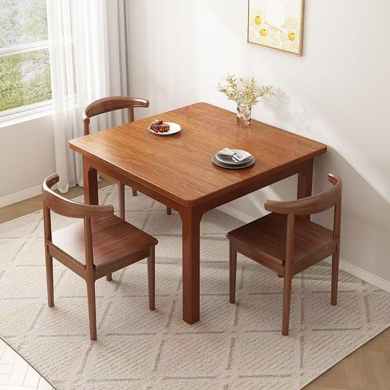 实木腿餐桌家用餐桌桌椅组合正方形客厅现代饭桌小户型简约吃饭桌