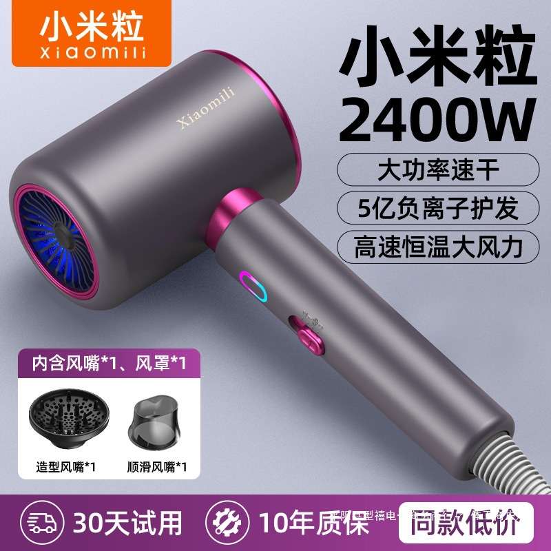 小洣粒电吹风机家用负离子护发静音速干不伤发大风力宿舍风筒