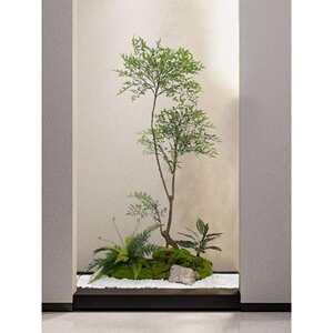 仿真绿植造景组合室内玄关景观布置假植物橱窗装饰阳台绿枫造景树