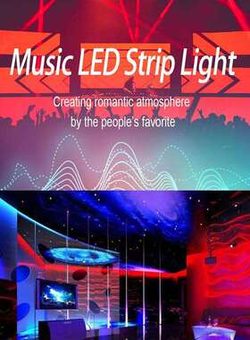 LED音乐灯带套装 RGB5050七彩音乐遥控44键灯条套装 家居氛围灯