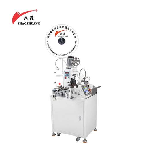 全自动穿热缩管端子机切割剥皮加热压烘机单头双头热收缩管打端机