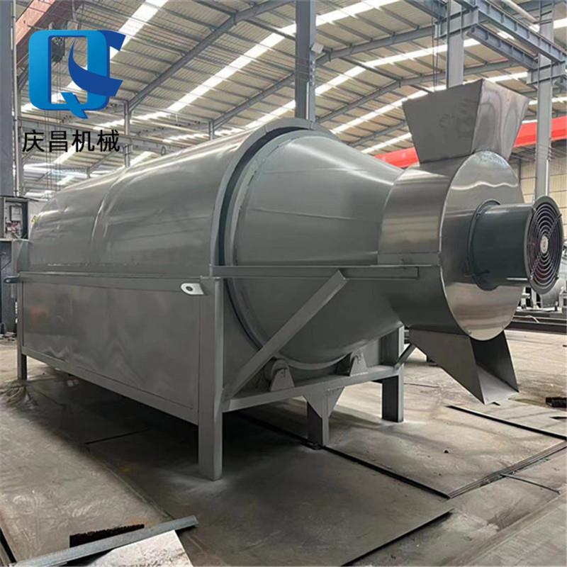 1000型电加热滚筒烘干机农家肥发酵烘干设备2吨大型稻草烘干机