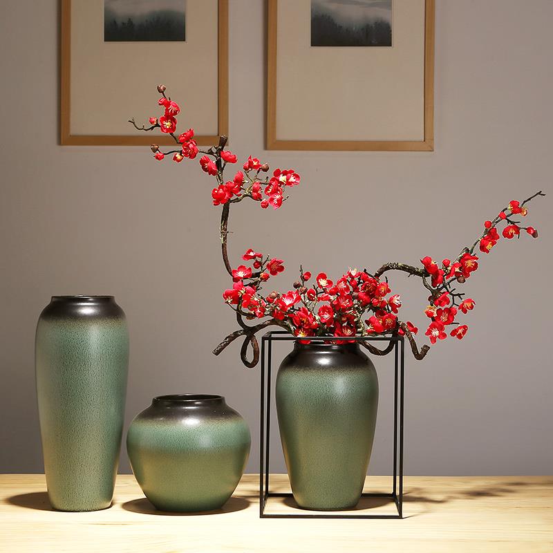 景德镇陶瓷器手工花瓶现代简约创意中式家居客厅干 干燥花插花装