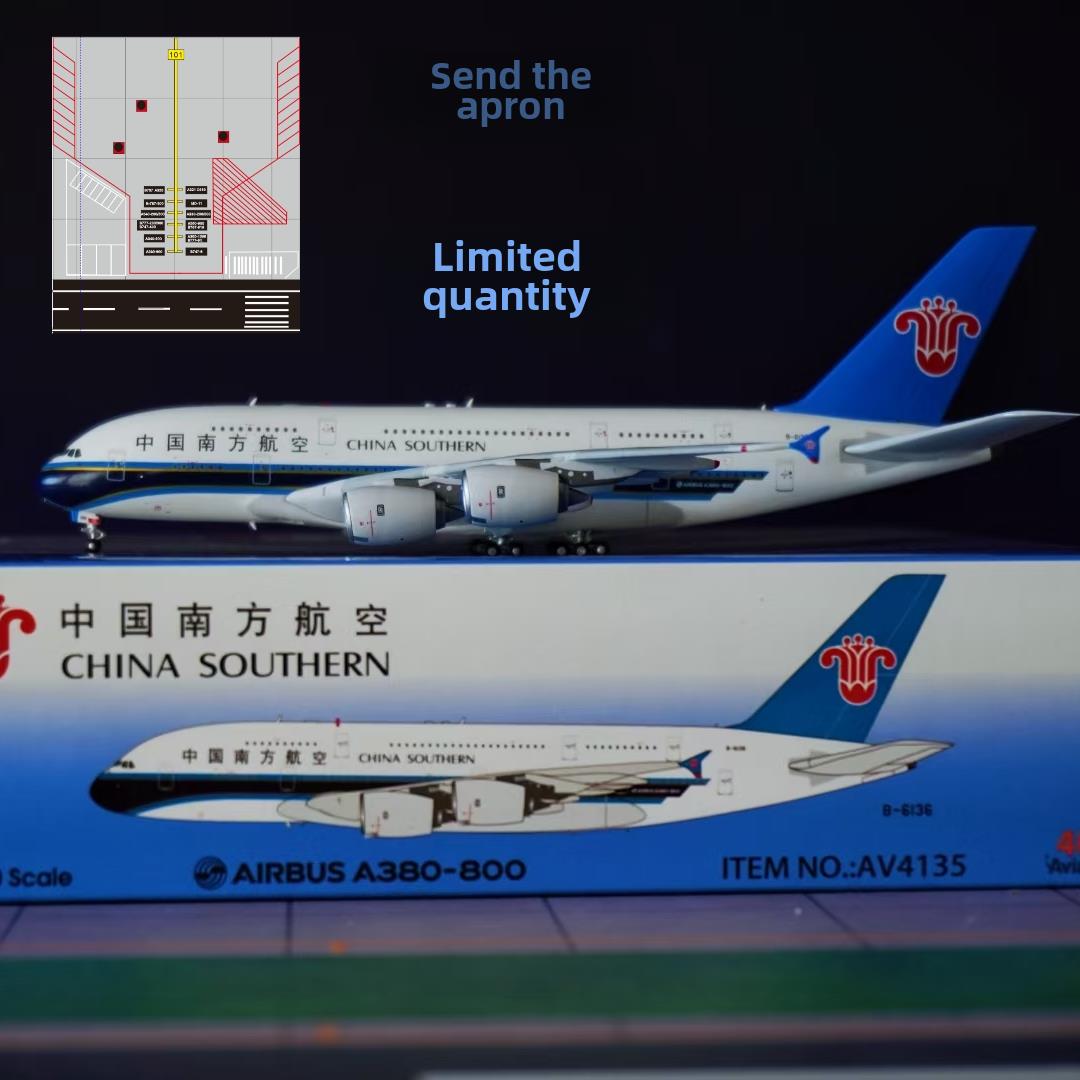现货航空1:400飞机模型合金南方航空公司空客A380 B-6136