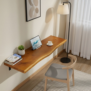 墙上壁挂式餐桌实木书桌悬挂桌墙壁电脑桌小户型桌板折叠简易吧台