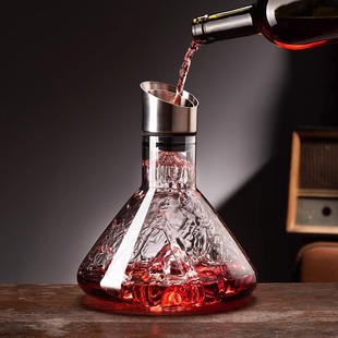 分酒壶饭店奢华酒具 瓷多拉醒酒器红酒家用高级感水晶瀑布个性